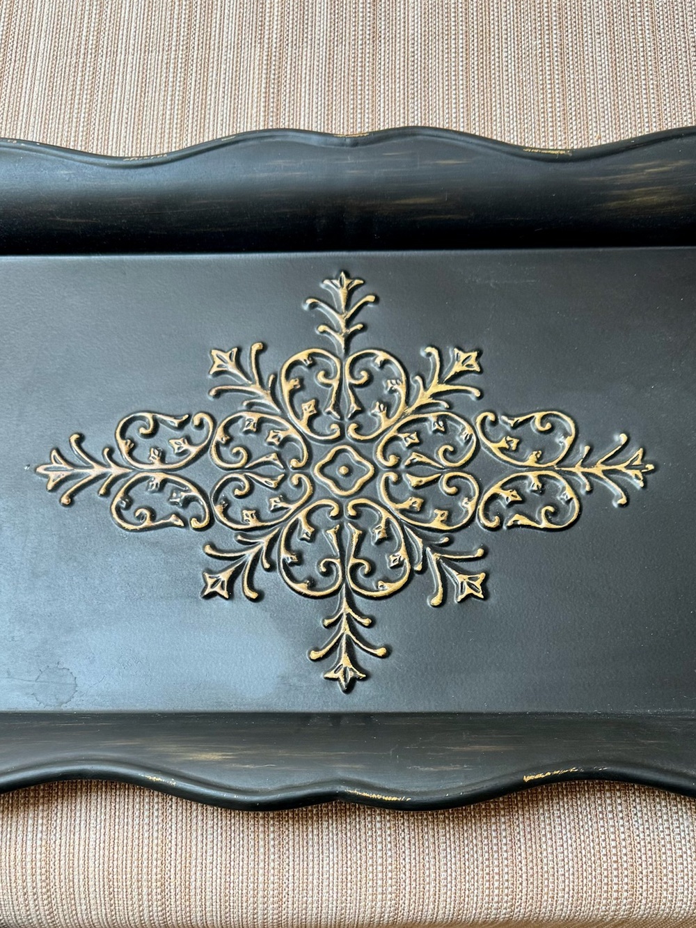 Elegant Black and Gold Southern Living Decorative Tray
